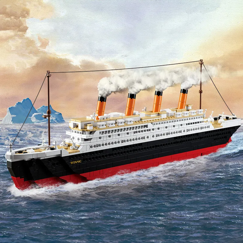 

1021pcs Diy Building Blocks City Titanic RMS Ship 3D Educational Model Compatible with Legoingly Toys for Children Kids Gift