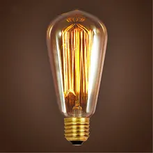 Марочные шарики Edison E27 110 V/220 V лампы накаливания 40 Вт/60 Вт ST64 лампы накаливания Ретро электрическая лампочка эдисона для подвесного светильника
