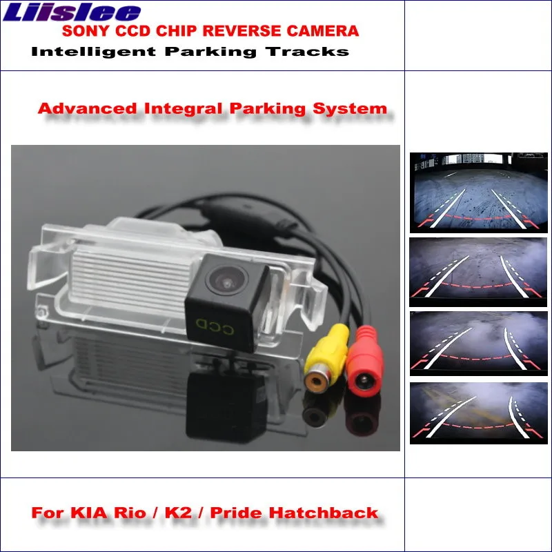 

Liislee HD SONY Car Rear Camera For KIA Rio / K2 / Pride Hatchback Intelligent Parking Tracks Reverse Backup / NTSC RCA AUX