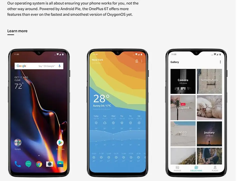 Оригинальный Oneplus 6 T Мобильный телефон 6/8 GB Оперативная память 128/256 GB Встроенная память Snapdragon 845 Octa Core 6,41 "двойной Камера Экран