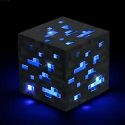 Minecraft Light краснозонная руда Bluestone Diamond квадратные ночные светильники детские игрушки подарки светодиодный ночник уровень 3 затемнение AA