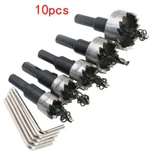 10 Pcs/ set Carbide Tip HSS Drill Bit Hole Saw Stainless Steel Metal Alloy H35