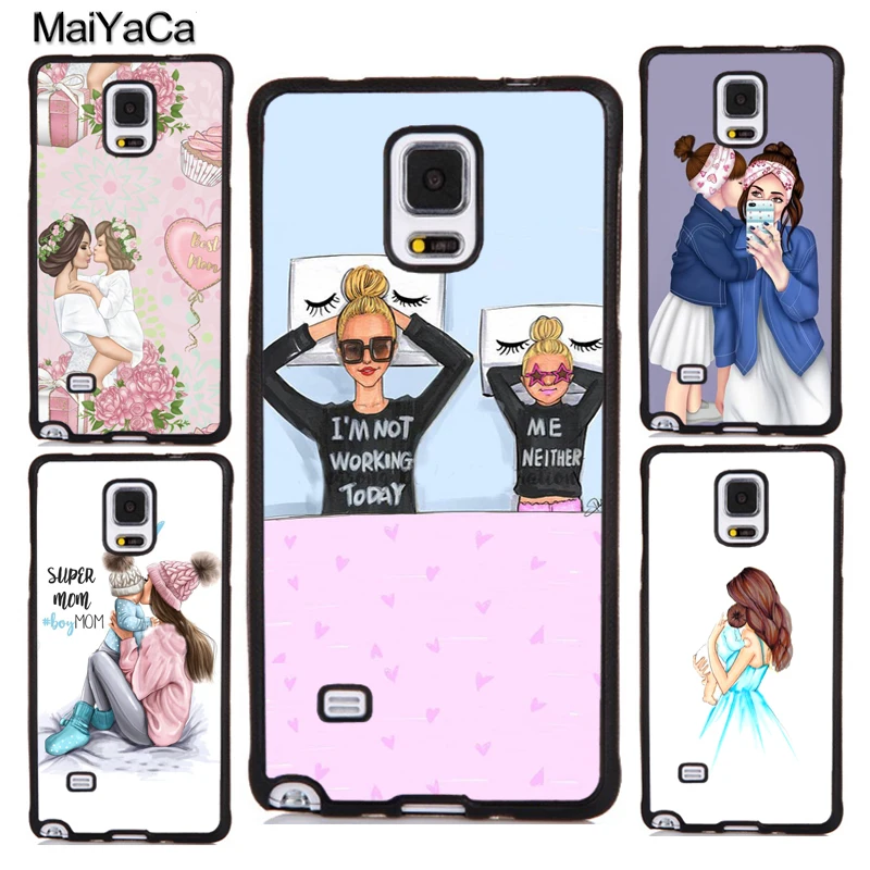 MaiYaCa Black Brown Hair Baby Mom Girl Queen Soft Phone Cases For