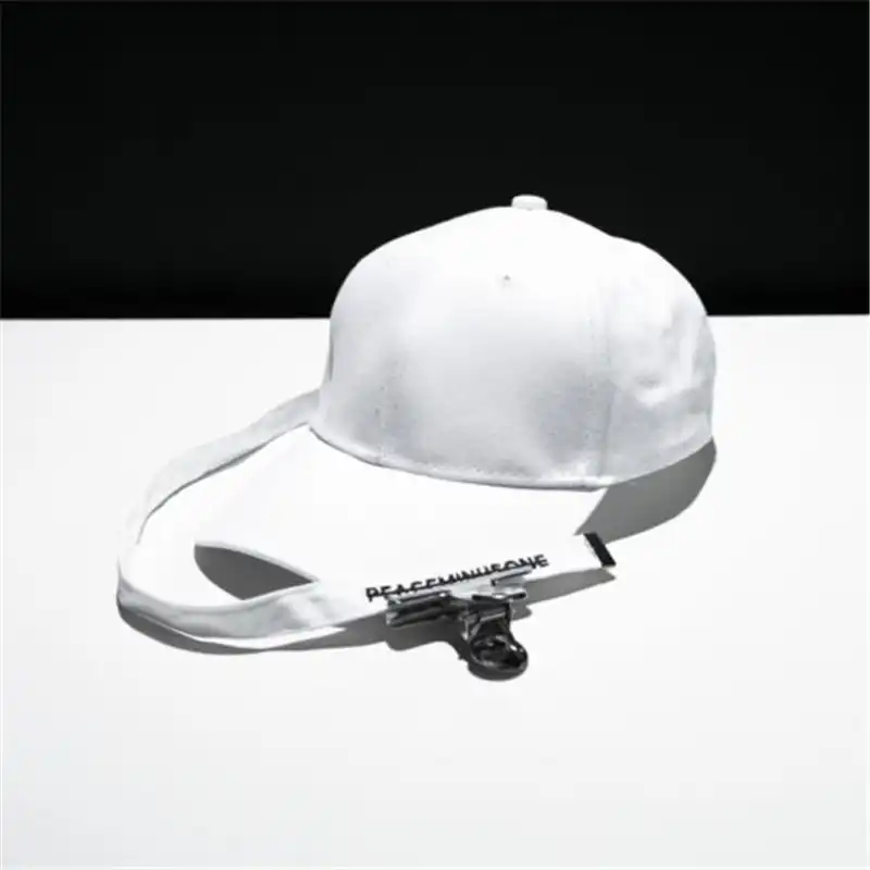 red and white ball cap