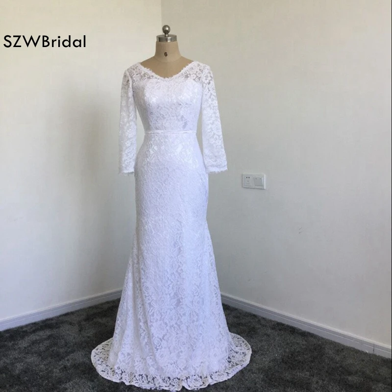 

Fashion White Lace Evening dresses pregnant 2019 Long sleeve Evening gown Saudi Arabic Kaftan Formal dress Vestido de festa