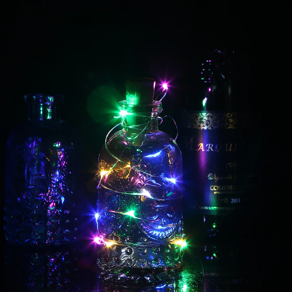 Домашний Декоративный светильник s 1M 2M Corker, медная проволока, светильник-гирлянда, Рождественский Сказочный светильник s для украшения стеклянных бутылок