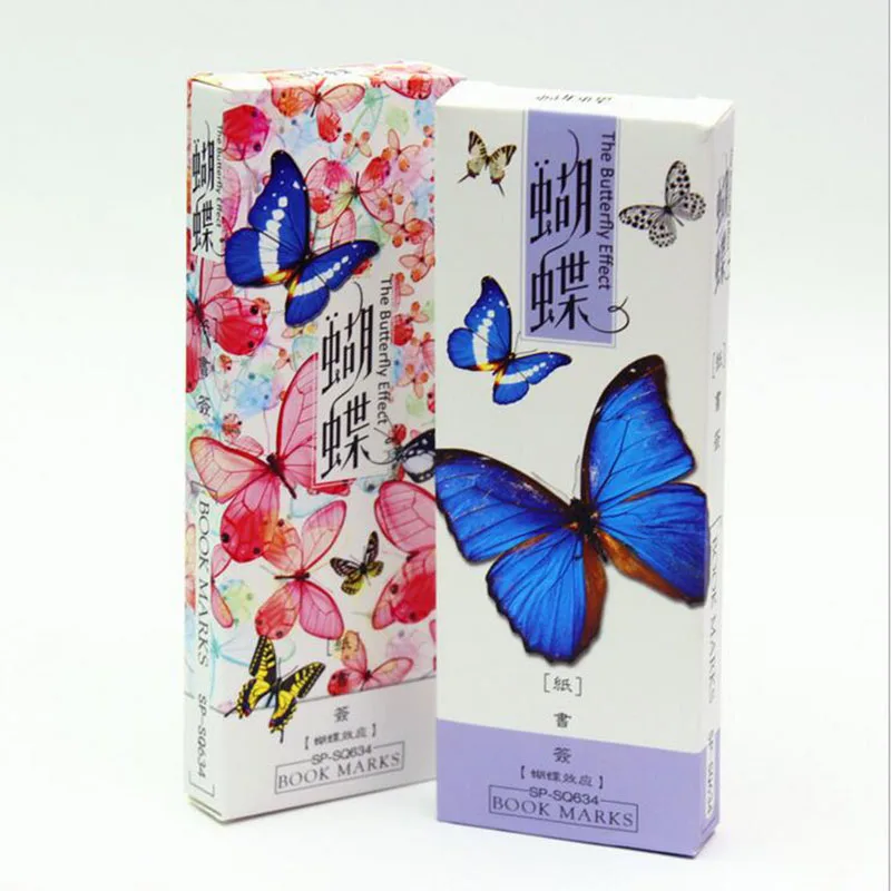

32 People / 1 Box Of Special-Shaped Bookmark Boxes Of Butterfly Graphic Paper Hand-Painted Card Bookmark School Stationery Learn