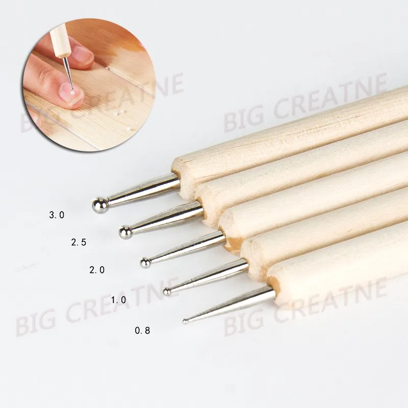 3 комплекта Nail Art Pen расставить для алмазные стразами украшения 2 способа деревянной ручкой ногтей кистей Маникюр Педикюр Инструменты