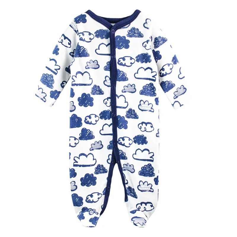 Roupas de Menina Pijamas dos Desenhos Conjunto de Roupas 3 Pcs Bebê Menino Footed Macacão Recém nascidos Confortáveis Animados Impresso Macacão Infantil Romper Meninas 18 Cheap Macaquinho
