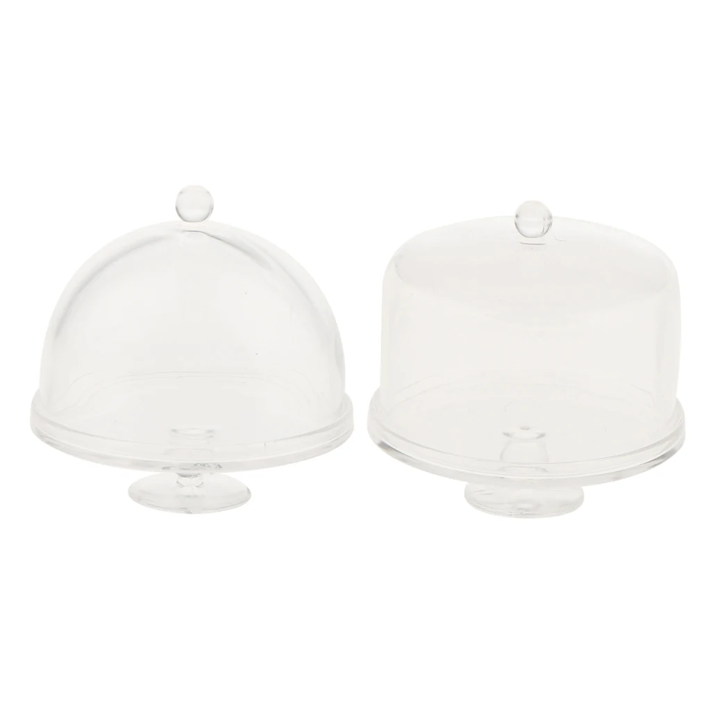 2Pcs Dollhouse Miniature 1/12 Clear Dessert Snack Can with Half Round Lid