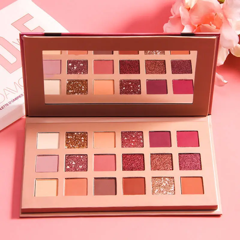 Glitter eyeshadow 18 видов цветов открытые Сияющие тени для век перламутровые макияж блеск пигмент дымчатый Палетка теней Водонепроницаемая косметика тени лоток - Цвет: Glitter eyeshadow