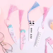 4 шт./лот мультфильм панда Закладка для книги с изображением кролика для маркеров книг милое животное деревянное линейка школьные офисные принадлежности Канцтовары подарок escolar