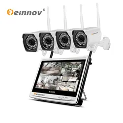 Einnov CCTV система видеонаблюдения Комплект NVR 4CH набор lcd Wifi Беспроводная камера для домашней безопасности IP 1080P HD ночное видение 2MP