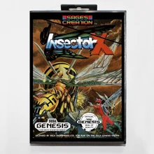 Insector X 16 bit MD card with Retail box for Sega MegaDrive Video Game console system