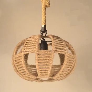 

personality coffee restaurant lighting Retro industry American country Vintage wind rope chandelier bar door box deck net