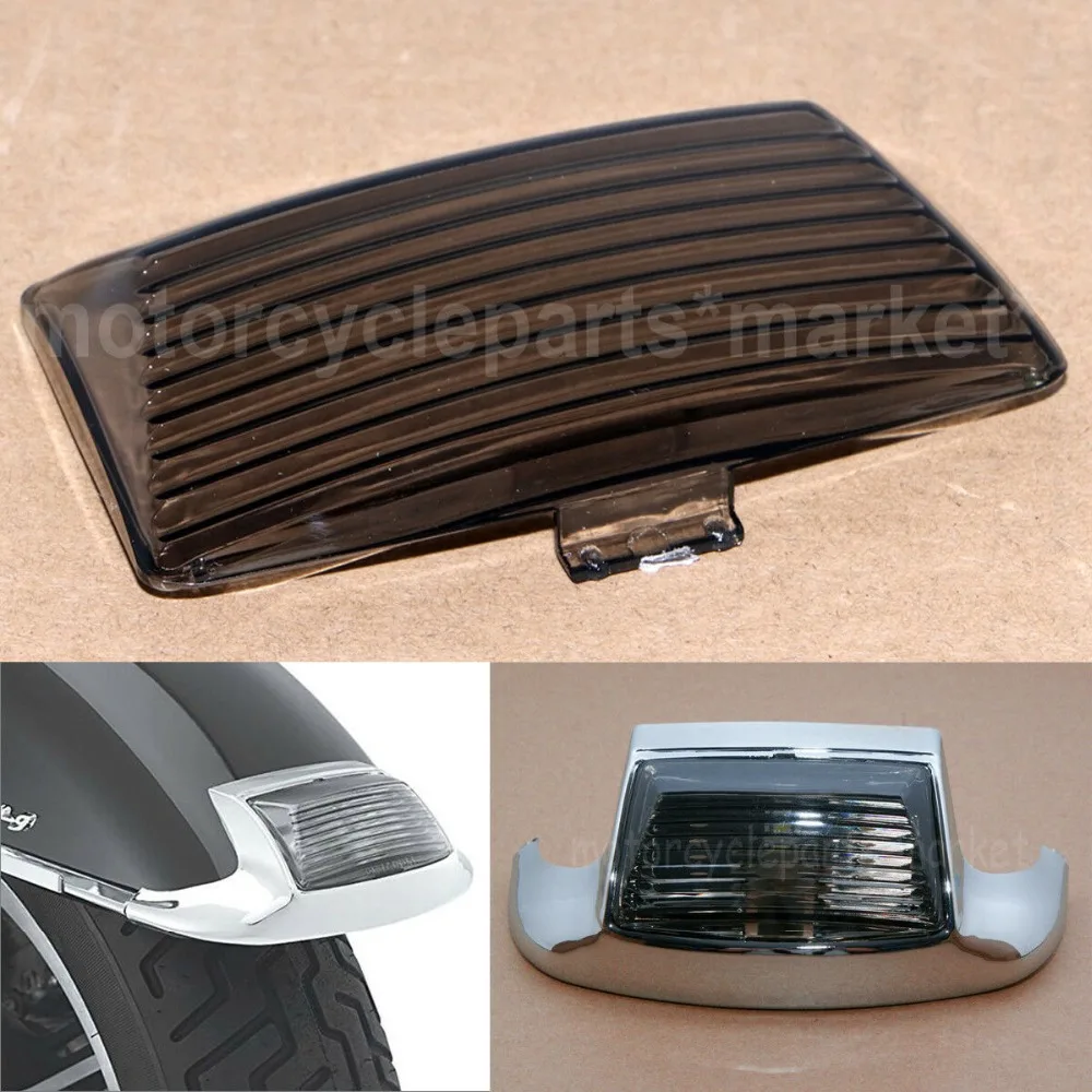 

Smoked Front Mud Guard Fender Tip Light Lens Cover For Harley FLHTCU Ultra Classic Electra Glide FLSTC Heritage Softail Classic