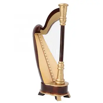 

Abstract Sculpture Resin 25cm Miniature Wooden Harp Model Musical Instrument Model Musical Gifts Home Decor Ornaments