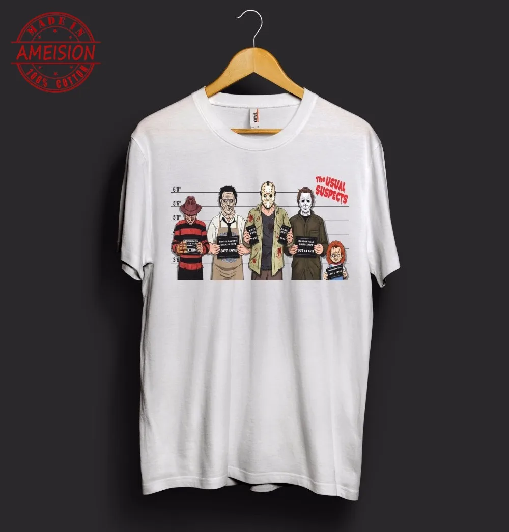 2019 New 100% Cotton Humor Men Tee Shirts Darth Vader T Shirt Freddy Krueger Horror Zombie Jason Psycho Biker T-Shirts | Мужская одежда