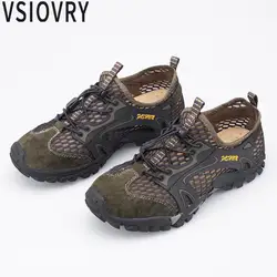 VSIOVRY Большие размеры 37–46 Мужская обувь летние дышащие Для мужчин; повседневная обувь мягкая подошва Нескользящие кроссовки поход для