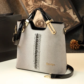 

ICEV 2019 new fashion luxury diamond patent leather handbags women bag over shoulder messenger clutch designer evening tote sac