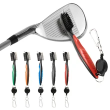 Golf Club Spazzola di Pulizia Doppio-Side Con Keychain per il Golf Club con Retrattile Zip-line Strumento(China)