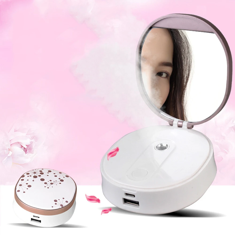 Mini Nano Water Sprayer Steam Face Humidifier Charger Portable Beauty Mirror Vanity Mirror Makeup Mirror Make up Cosmetic Tool