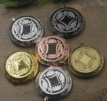 

45mm 10pcs 6Colors Round Photo Frame Locket Box,Brass Bronze Tone Pendant European style Craft,Jewelry Finding Pendant