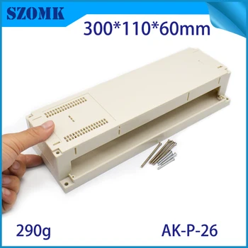

4 pcs, 300*110*60mm szomk din rail plastic casing for electronic equipment wall mounting plastic box PLC enclosure control box