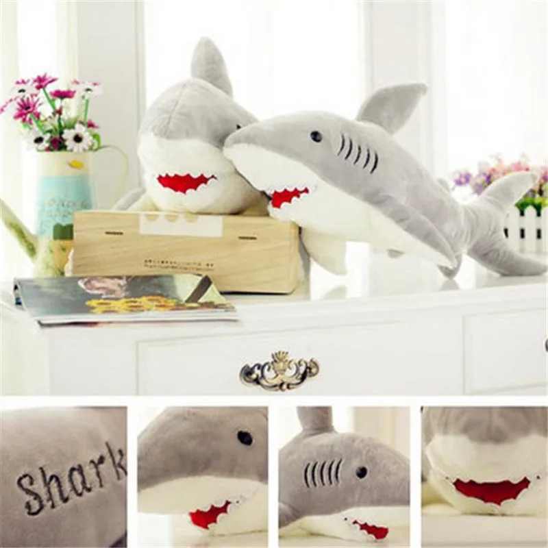 

Baby Kids Pillow Shark Shaped Plush Doll Animal Bolster Pillow Toys Gift