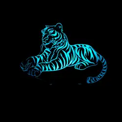Новый Электрический тигр 3d Ночная 7 цветной сенсорный Подпушка USB Мощность подарок 3D свет luminaria-де-меса свет в ночь