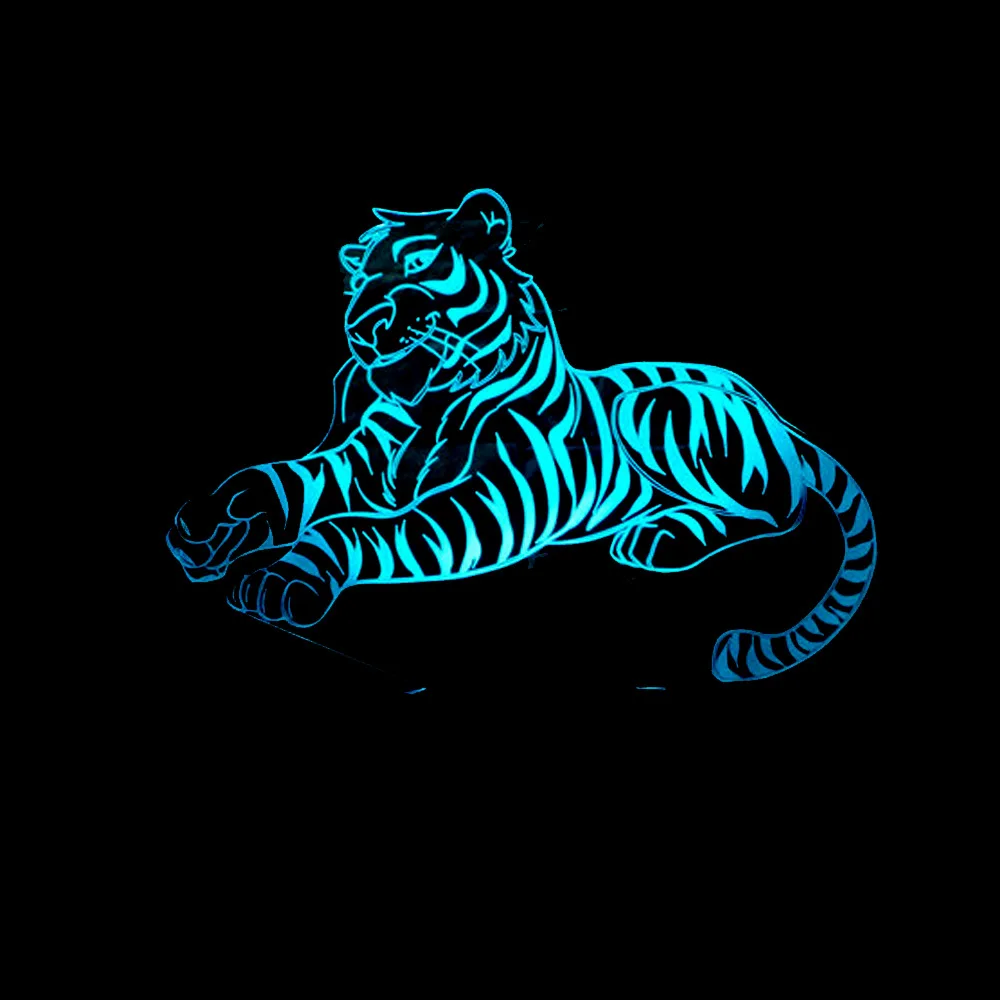 Новый Электрический 3d ночник с тигром 7 цветов сенсорный вниз Usb мощный подарок