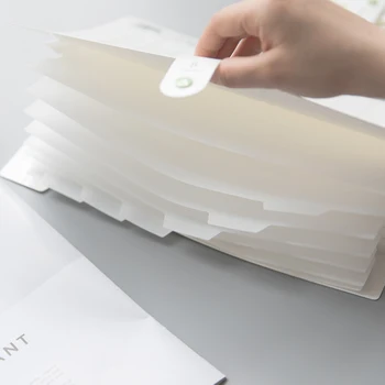 

1PCS Office Plastic Folders Multi Pocket Organizer A4 File Expansion Document Folder Simple Button Type