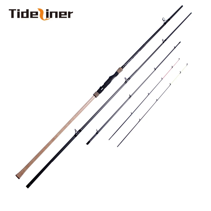 

Tideliner top quality Feeder fishing rod two tips 3.6m 80-150g KW rings spinning carp high carbon fiber river fishing rod feeder
