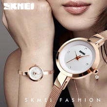SKMEI 1390 минималистичные часы для женщин, модные роскошные брендовые часы, женские Кристальные наручные часы с небольшим циферблатом, Horloges Vrouwen Topmerk