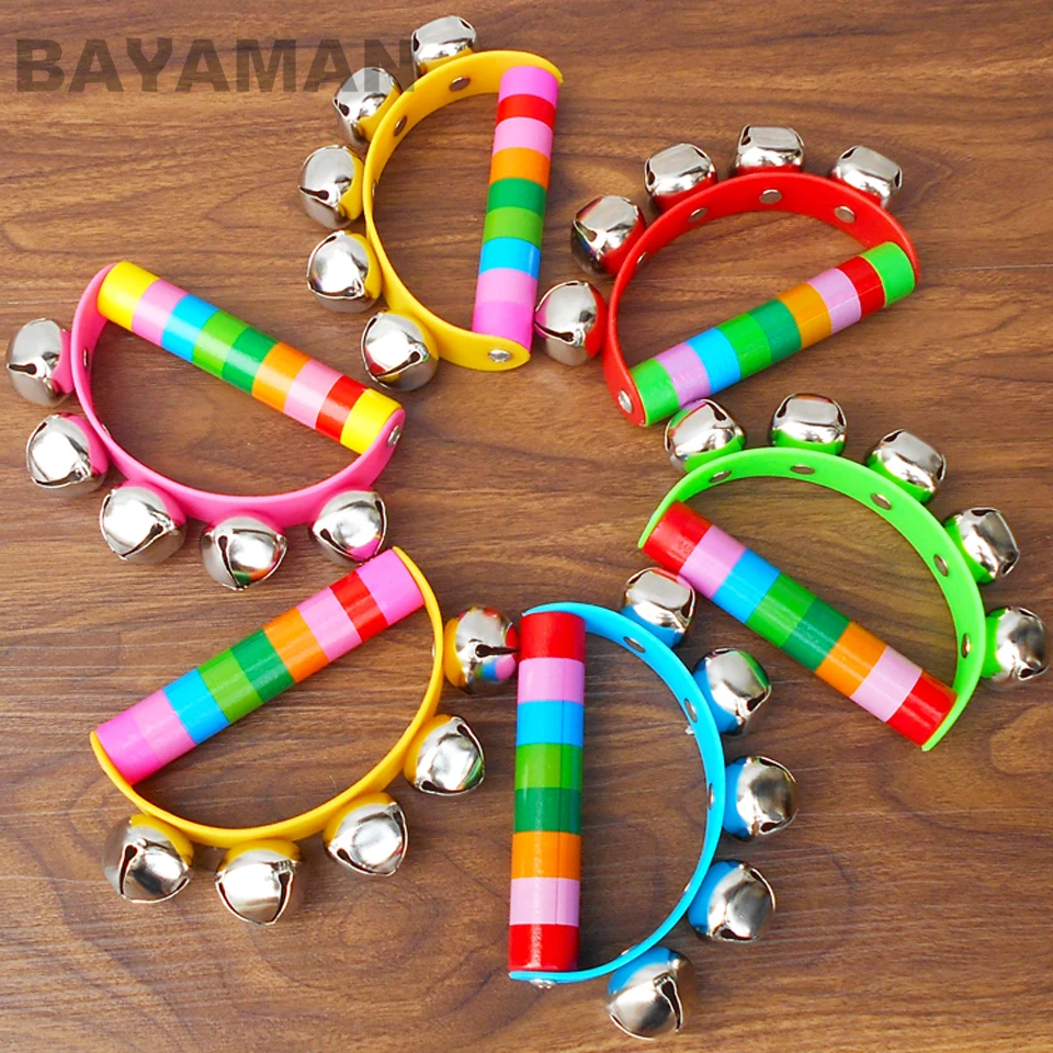 

Colorful Handbell Wood Baby Rattle Early Educational Musical Instrument Rhythm Beats Shaking Jingle Bell Child Toy for Kids