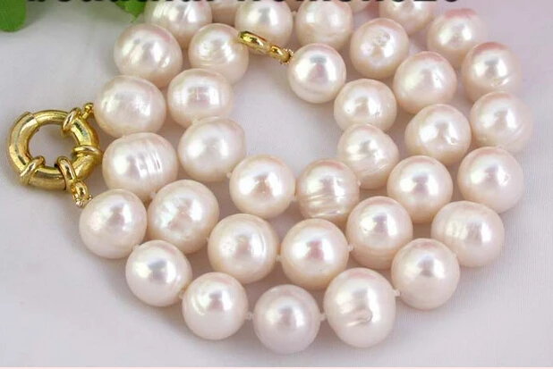 

fast z399 Beautiful 17" 13mm white freshwater pearl Necklace