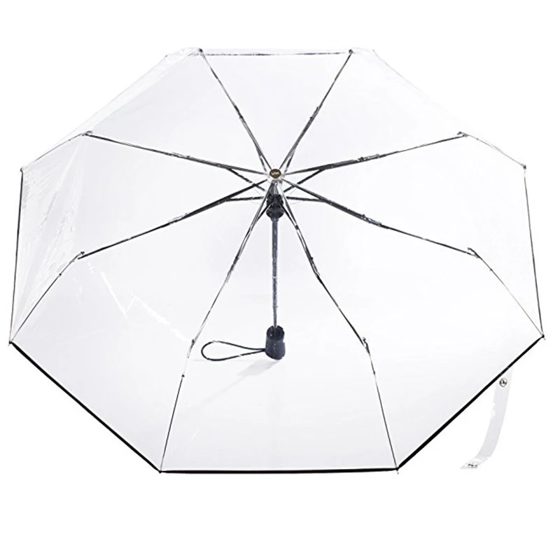 FGHGF красочное прозрачное рисунок: цветы автоматический зонт, Складывающийся втрое Rian Для женщин Для мужчин от солнца компактный дождевой стиле красивые чулки с мотивом дождливой Шестерни