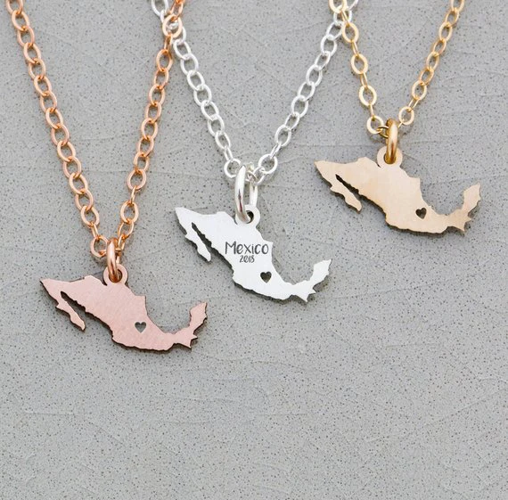 

Mexico Necklace Women Mexico Jewelry Personalize Pendant Gift Her Vacation Custom Any Words Accept Drop Shipping YP6085