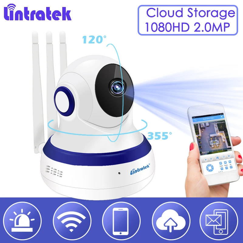 

Lintratek Cloud Storage Wireless Wifi ip camera 1080P Tri Antenna 2-Way Audio Baby Monitor Home Security Surveillance Nanny S51