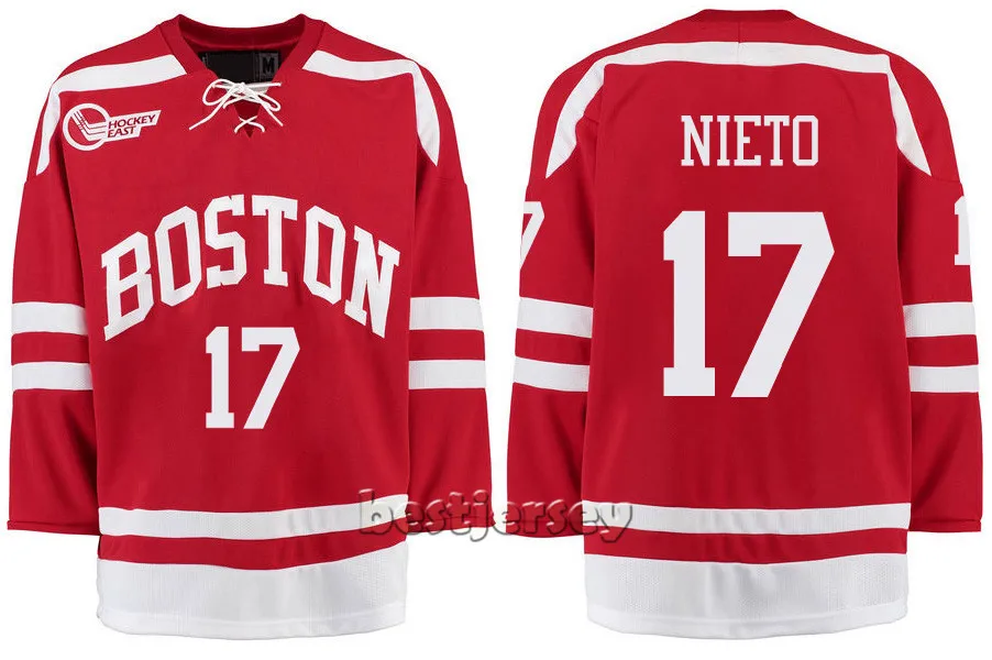 Kowell Customized Boston University 17 matt nieto Stitched Hockey