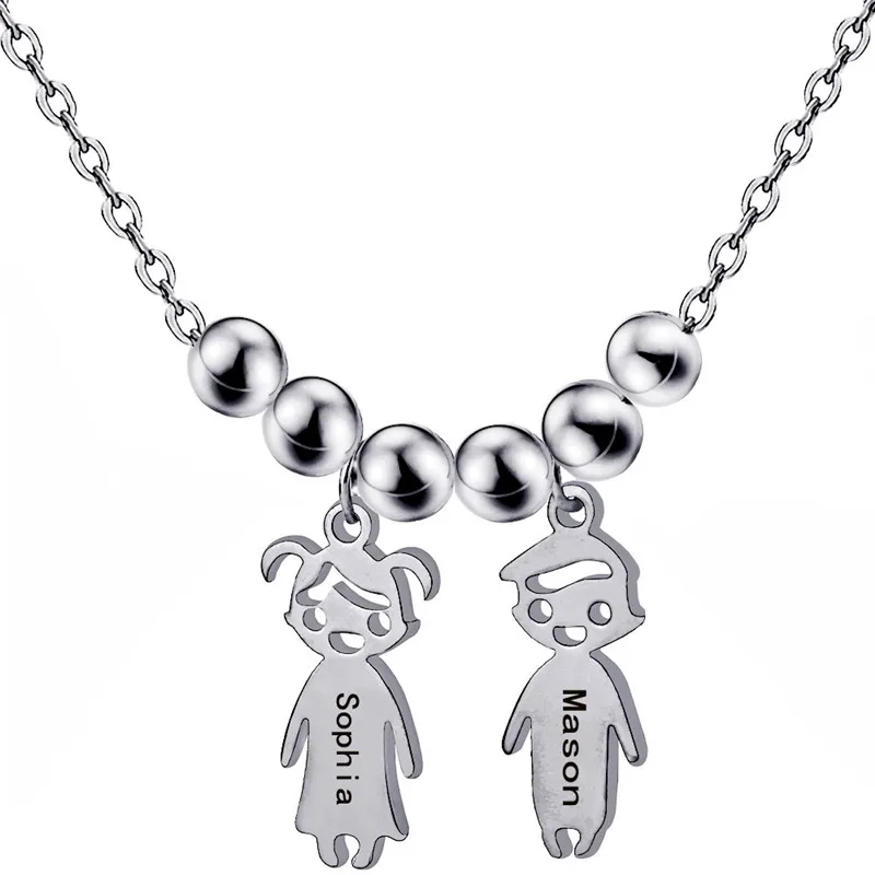 

Personalized Boys Girls Pendant Necklace Stainless Steel Custom Name Letter Necklace Graduation Baby Birthday Family Gifts