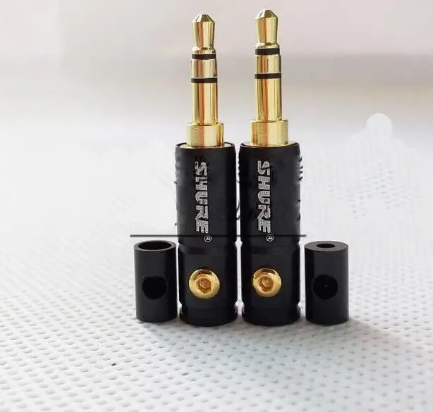 10pcs lot for shure 3 Pole 3 5mm Plug Male Headphone Jack 3 5 mm Audio Connector For 4mm Cable Adapter