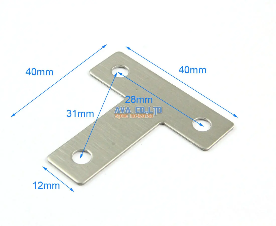 32 шт. 40*40 мм Нержавеющая сталь T Форма без каблука угловая скобка