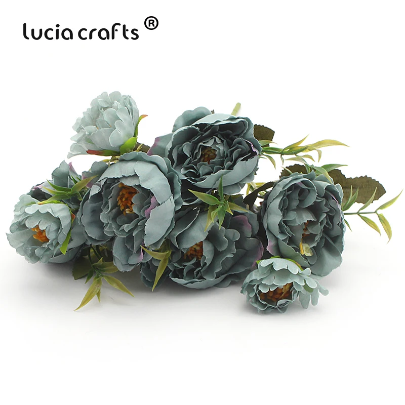 Lucia crafts 1 букет, 8 головок искусственных цветов, свадебные пионы, вечерние украшения для дома, аксессуары для DIY A0311