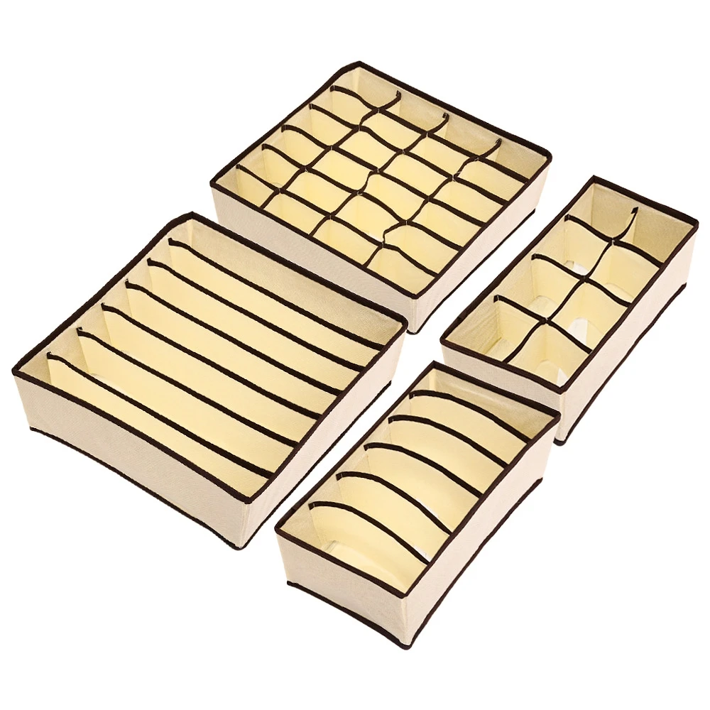 Underwear Bra Organizer Storage Box Drawer Closet Organizers Boxes For Underwear Scarf Socks Organiser 2 Colors Beige/Rose