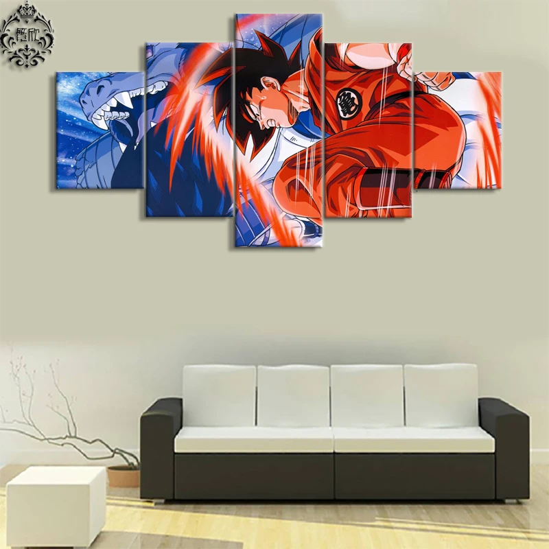 

5 Pieces Canvas Painting Art Dragon Ball Modern Wall Art Poster Canvas Printed Wall Decor Pictures Home Decoration Artwork Anime
