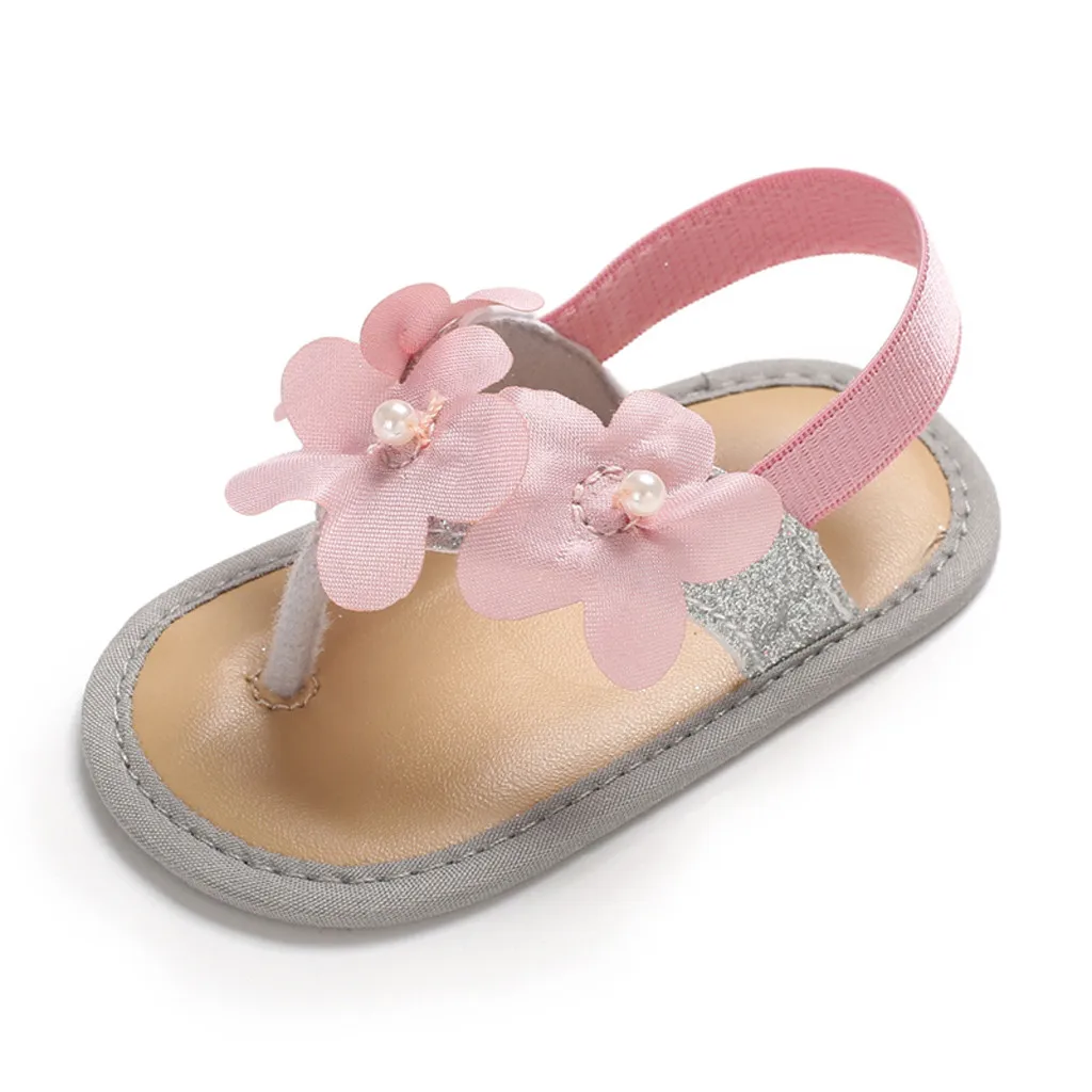 ARLONEET/ детские сандалии лето для девочек жемчужный Шикарный цветок принцесса сандалии для маленьких девочек мягкая подошва модные детские сандалии