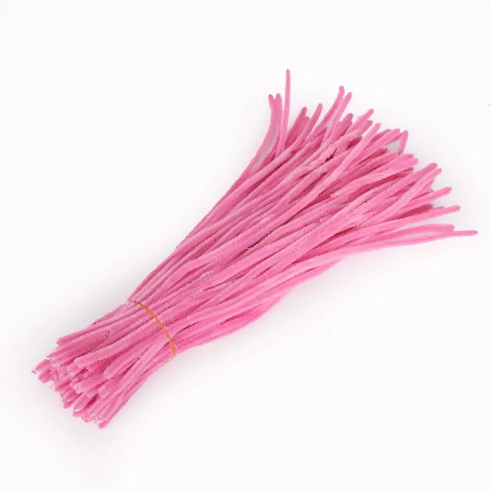 100 шт 5 мм х 30 см многоцветные пбция стебли синели, очистители труб вечерние принадлежности ручной работы Diy Art Craft - Цвет: Pink