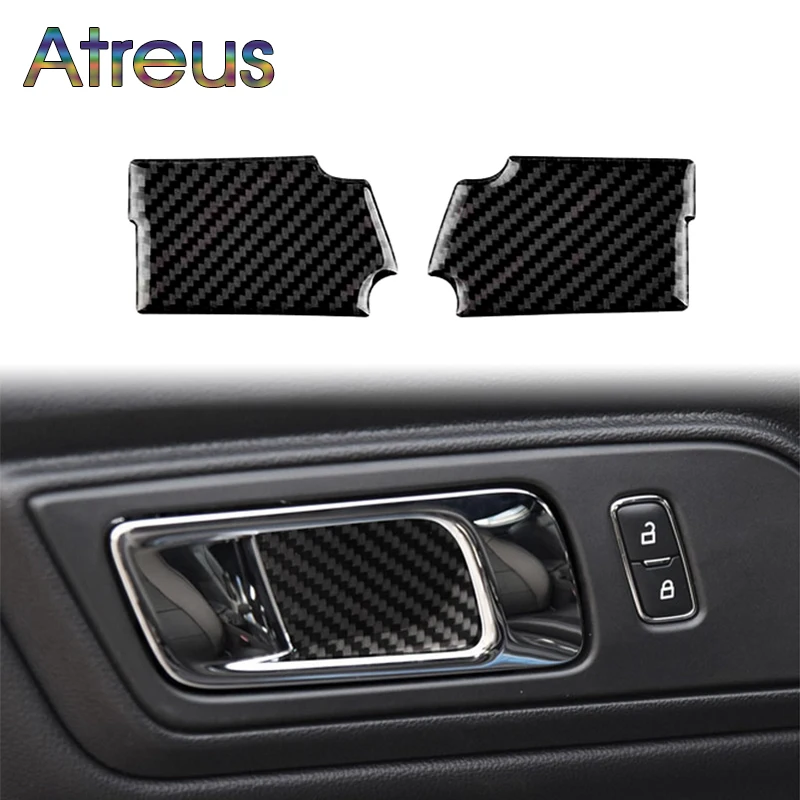 Atreus Car Door Handles Door Bowl Carbon Fiber Trim Stickers For Ford