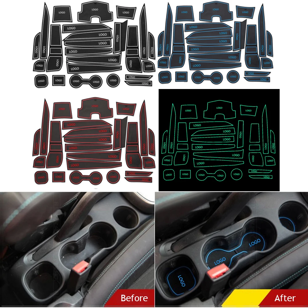 Car Styling Non Slip Mats Cup Mat Latex Anti Slip Mat For Chevrolet Trax 2014 To 2016 Car Door Groove Mat 24pcs